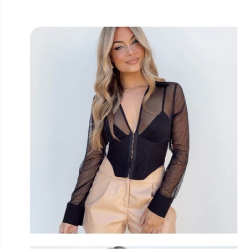 Elegant Black Sheer Blouse